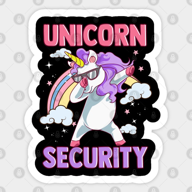 Funny Unicorn Security Dabbing Tee Unicorn Costume Gifts Sticker by Proficient Tees